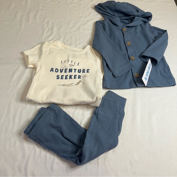 Carter's Other - Carter's Blue & Cream Baby Onesie Pj Set